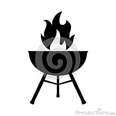 Silhouette grill icon - for stock Vector Illustration